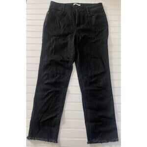 Nine West Black Straight Crop Jeans Fray Bottom - Size Women's 12L 12 Long